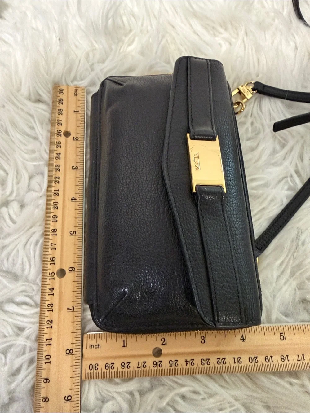TUMI Crossbody with Gold tone Logo Accent Plate - Picture 15 of 16